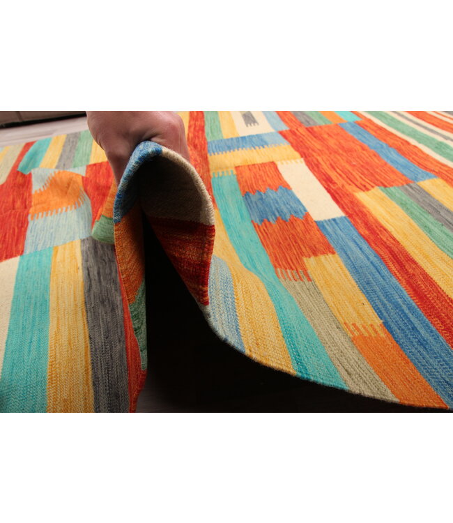 264x167 cm Handgemacht modern Wolle Kelim Teppich