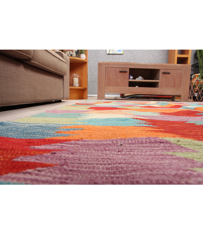 191x149 cm Handmade Afghan modern Kilim Area Rug Wool Carpet