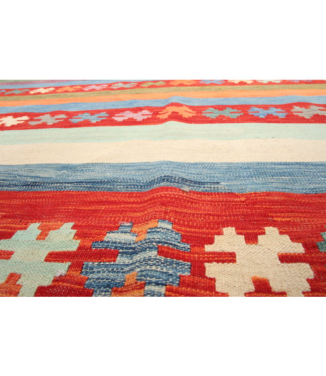 294x205 cm Handmade Afghan modern Kilim Area Rug Wool Carpet