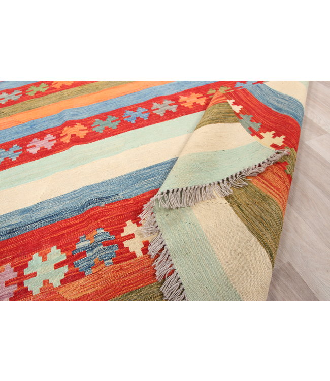 294x205 cm Handmade Afghan modern Kilim Area Rug Wool Carpet