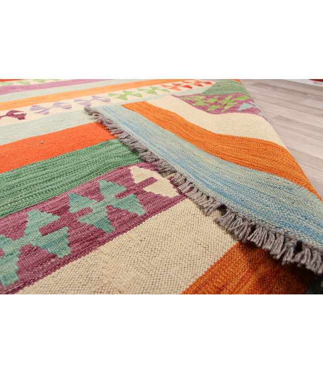 297x201 cm Handgemacht modern Wolle Kelim Teppich