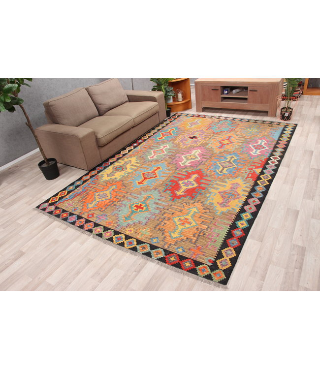 301x204 cm Handmade Afghan traditional Kilim Area Rug Wool Carpet