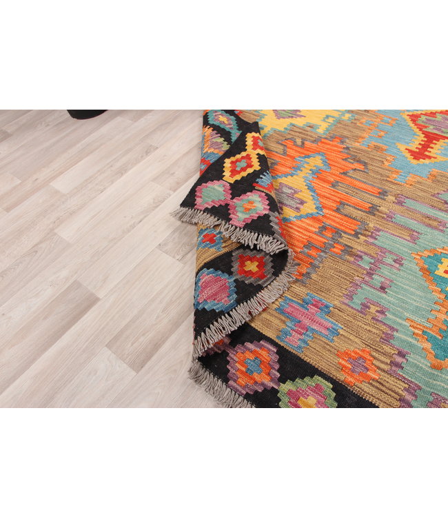 301x204 cm Handmade Afghan traditional Kilim Area Rug Wool Carpet