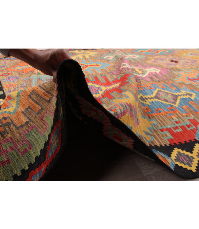 301x204 cm Handgeweven  traditionele Kelim Tapijt Wol