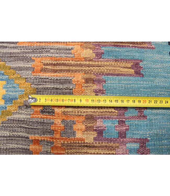 301x204 cm Handgeweven  traditionele Kelim Tapijt Wol