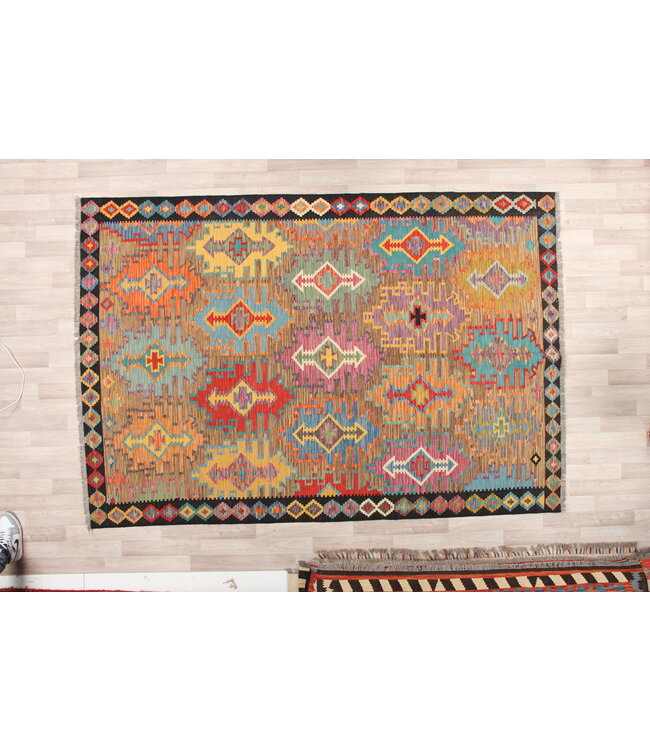 301x204 cm Handmade Afghan traditional Kilim Area Rug Wool Carpet