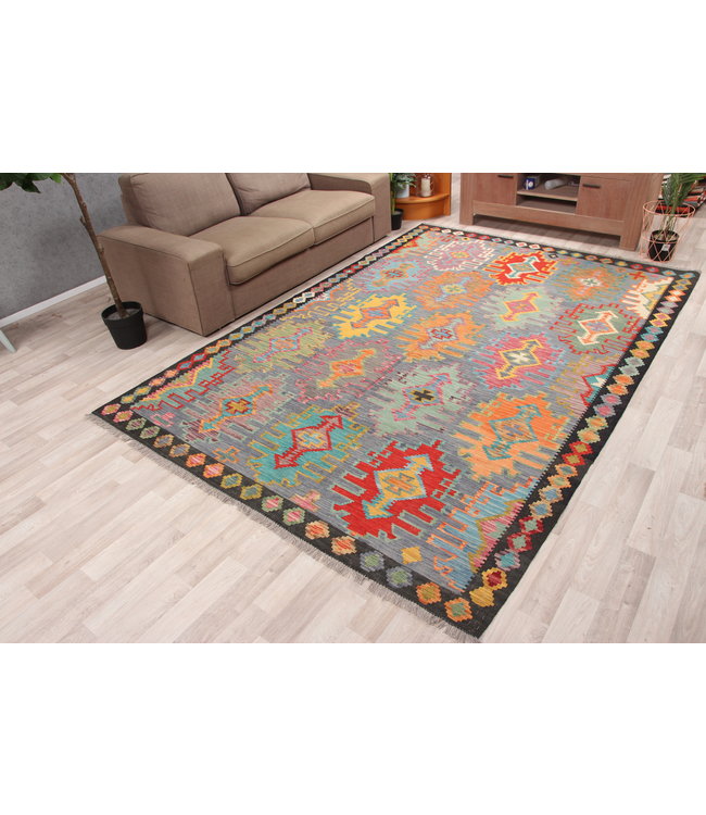 300x206 cm Handgeweven  traditionele Kelim Tapijt Wol