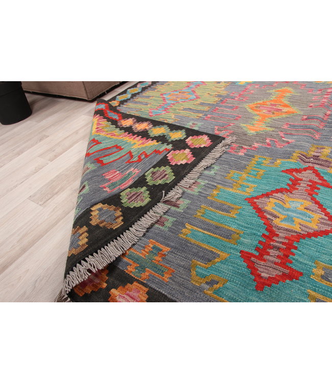 300x206 cm Handgeweven  traditionele Kelim Tapijt Wol