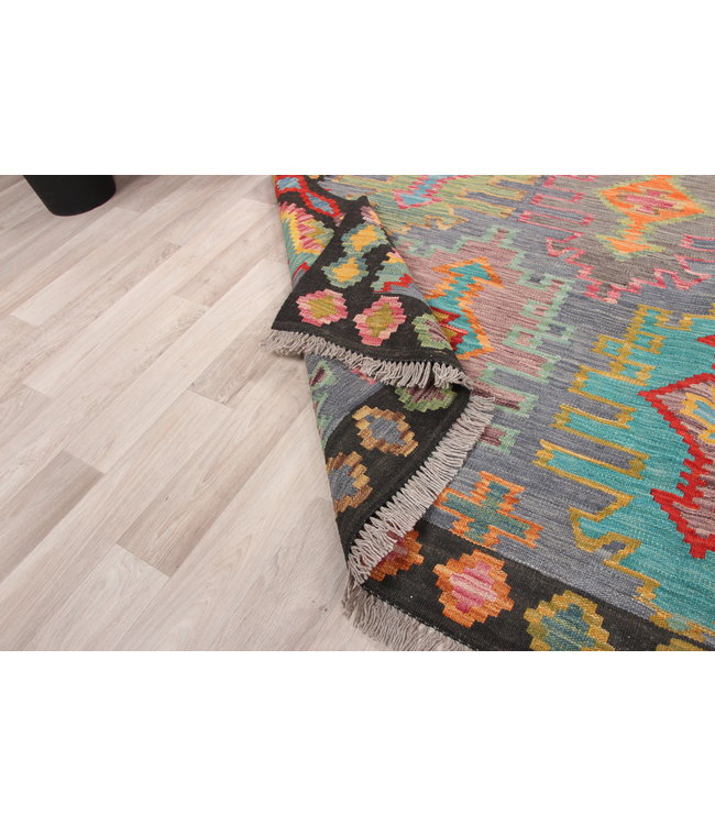 300x206 cm Handgeweven  traditionele Kelim Tapijt Wol