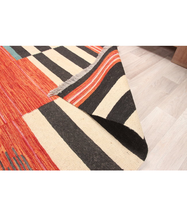 238x181 cm Handmade Afghan modern Kilim Area Rug Wool Carpet