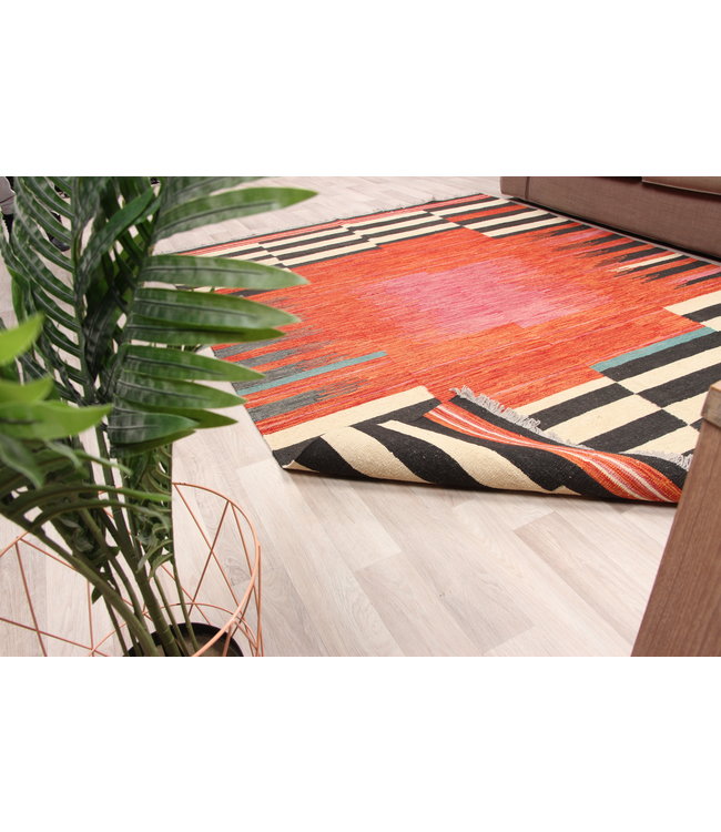 238x181 cm Handmade Afghan modern Kilim Area Rug Wool Carpet