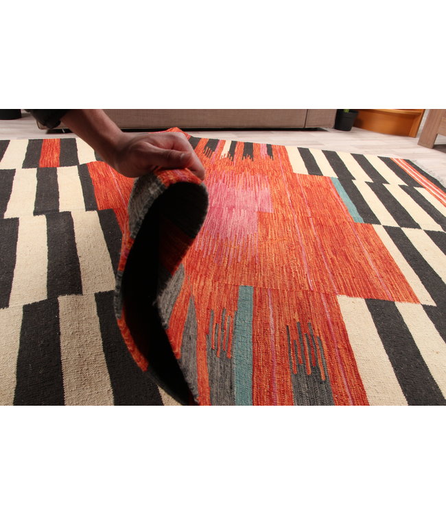 238x181 cm Handmade Afghan modern Kilim Area Rug Wool Carpet