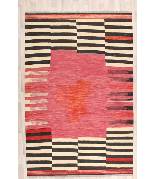 309x204 cm Handmade Afghan modern Kilim Area Rug Wool Carpet