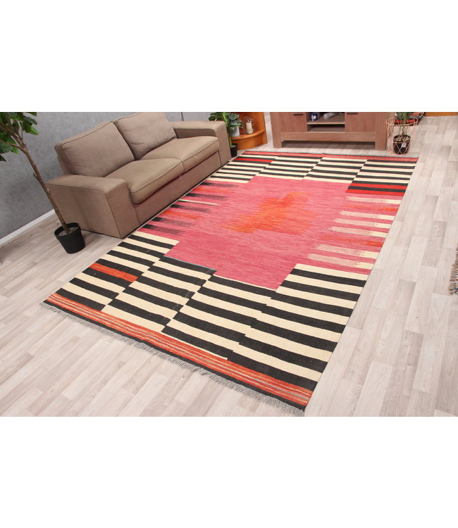 309x204 cm Handmade Afghan modern Kilim Area Rug Wool Carpet