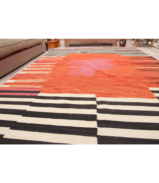 304x206 cm Handmade Afghan modern Kilim Area Rug Wool Carpet