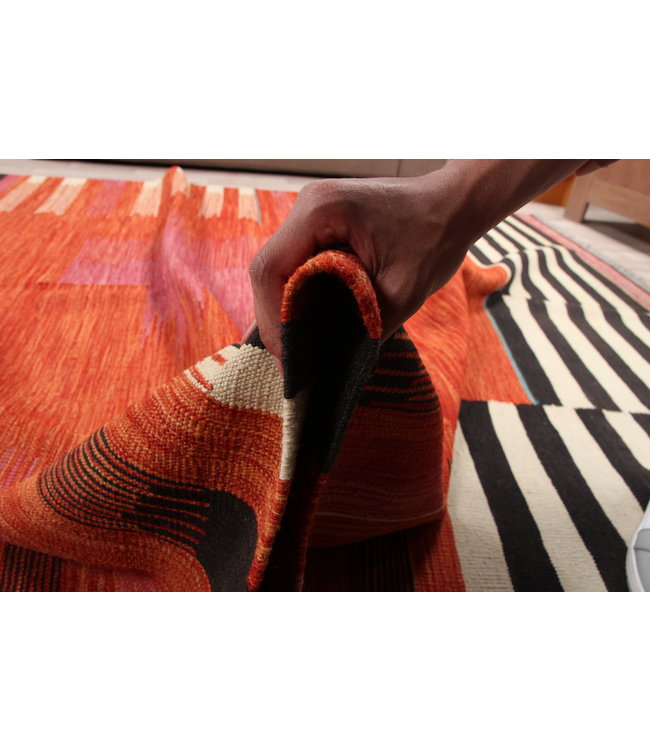 304x206 cm Handmade Afghan modern Kilim Area Rug Wool Carpet