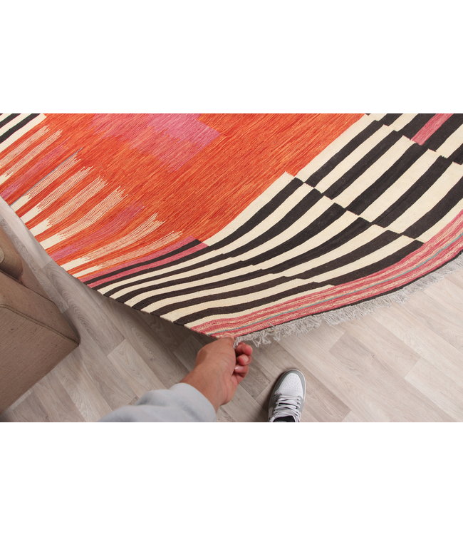 304x206 Handgeweven modern Kelim Tapijt Wol