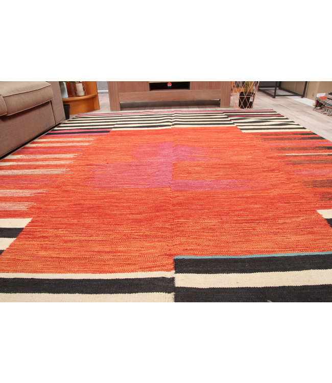 305x209 cm Handmade Afghan modern Kilim Area Rug Wool Carpet