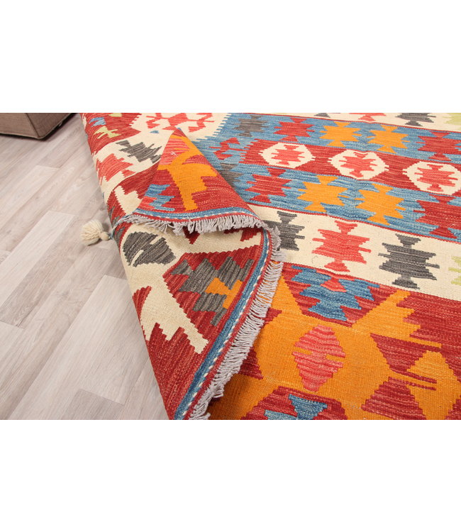 298x201 cm Handmade Afghan traditional Kilim Area Rug Wool Carpet