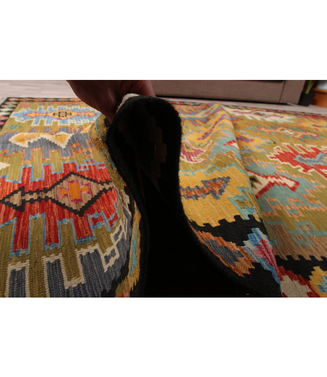 300x201 cm Handgemacht traditionelle   Wolle Kelim Teppich