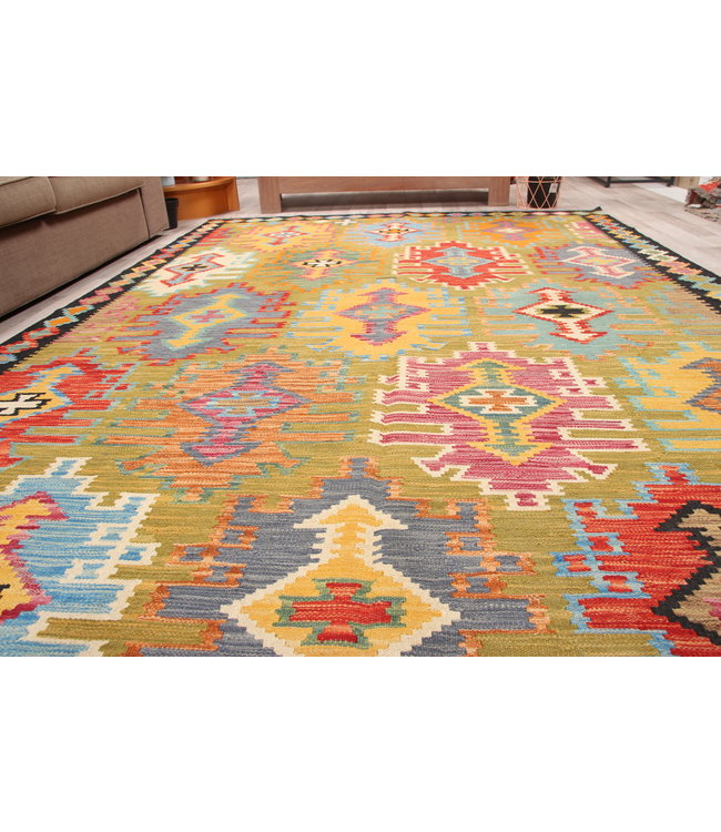 300x201 cm Handmade Afghan traditional Kilim Area Rug Wool Carpet