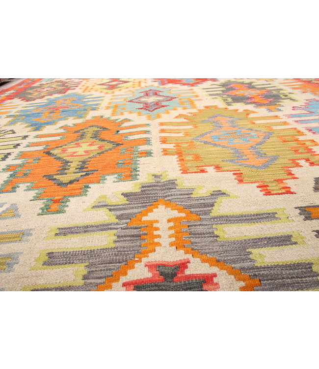 294x209 cm Handmade Afghan traditional Kilim Area Rug Wool Carpet