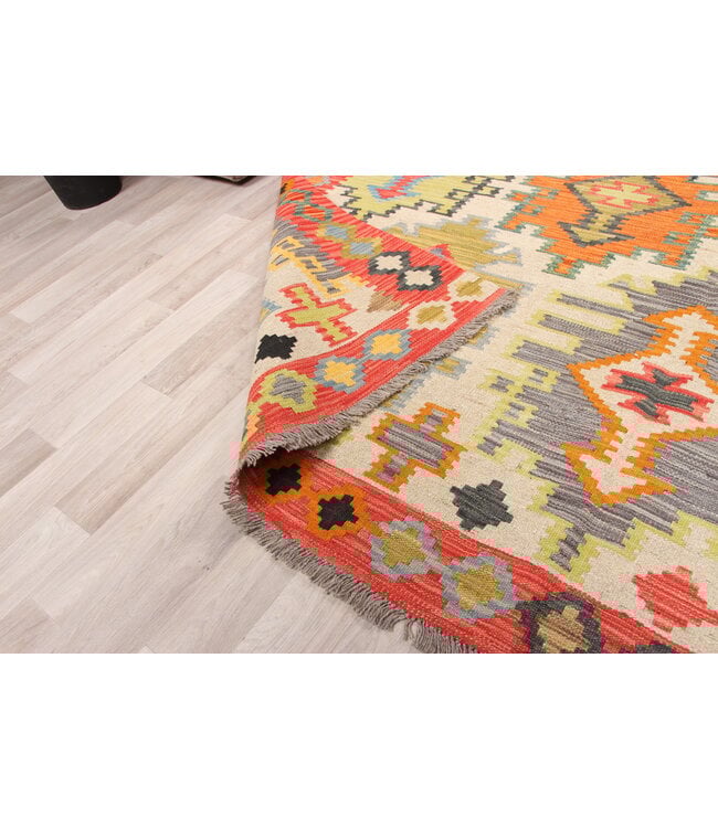 294x209 cm Handmade Afghan traditional Kilim Area Rug Wool Carpet