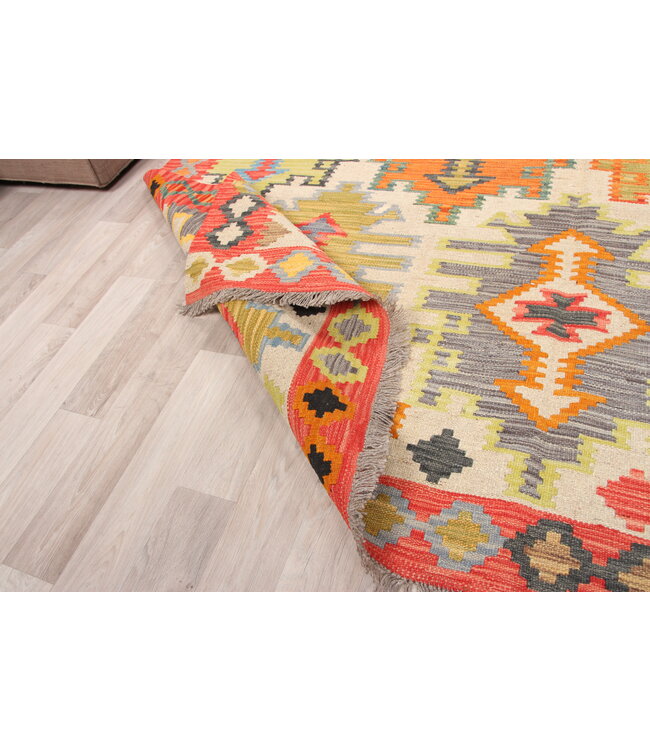 294x209 cm Handmade Afghan traditional Kilim Area Rug Wool Carpet