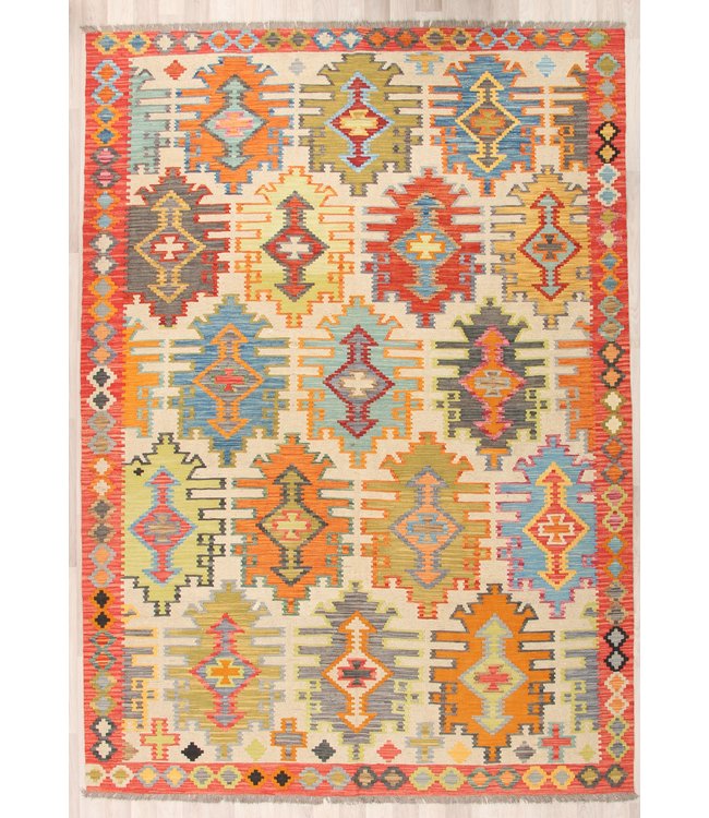 294x209 cm Handmade Afghan traditional Kilim Area Rug Wool Carpet