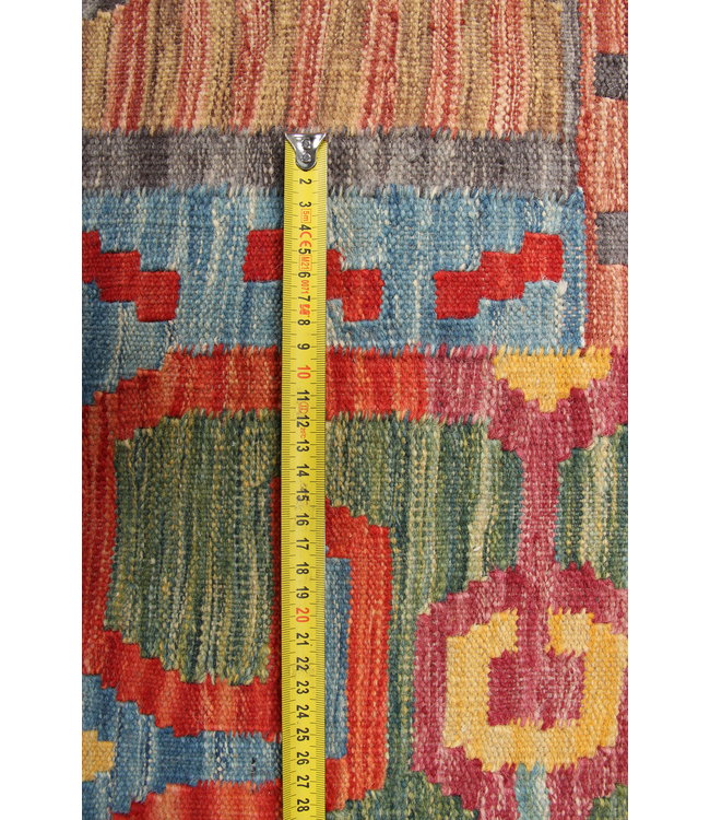 302x207cm Handgeweven  traditionele Kelim Tapijt Wol