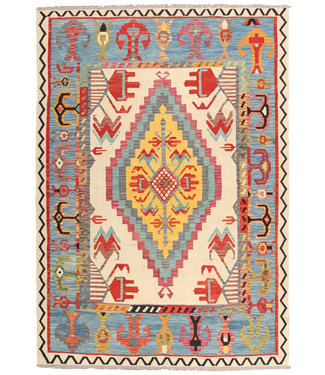 297x210cm Handgeweven traditionele Kelim Tapijt Wol