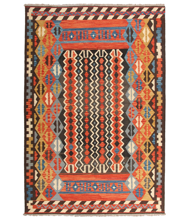 299x203 cm Handmade Afghan traditional Kilim Area Rug Wool Carpet