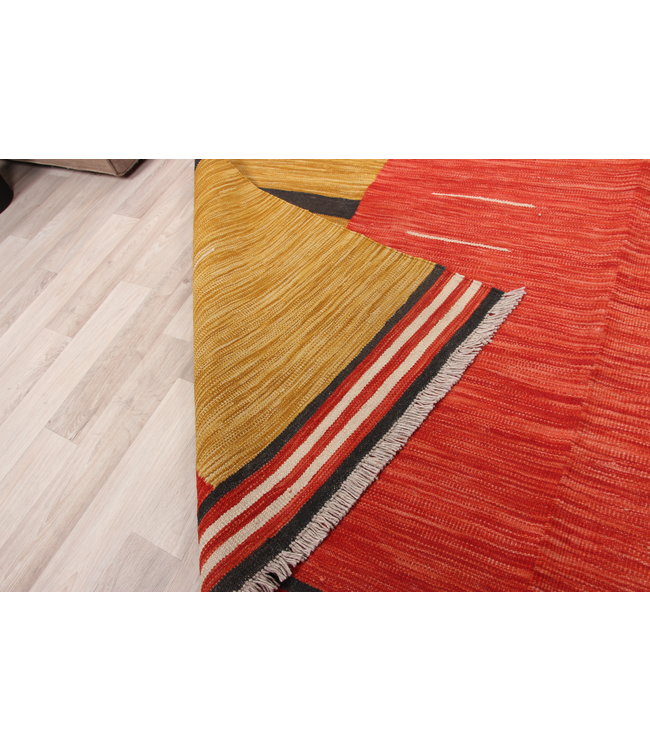 296x195 cm Handgemacht modern Wolle Kelim Teppich