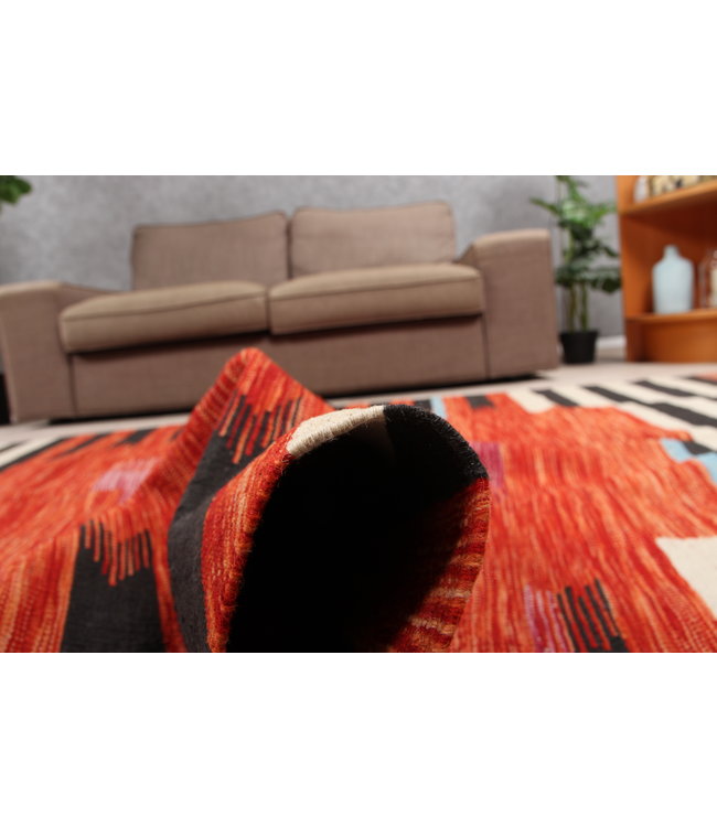 241x173 cm Handmade Afghan modern Kilim Area Rug Wool Carpet