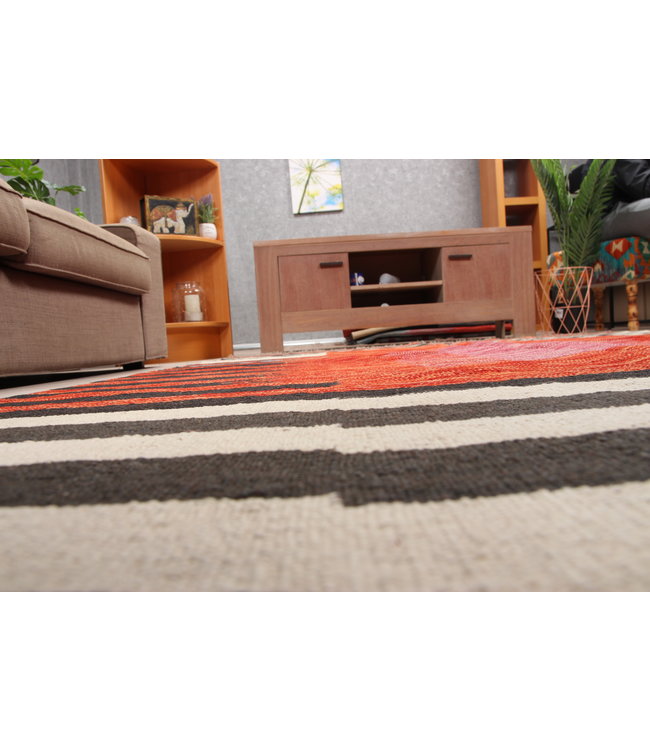 241x173 cm Handmade Afghan modern Kilim Area Rug Wool Carpet