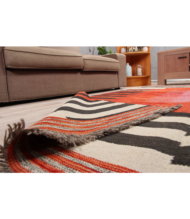 241x173 cm Handmade Afghan modern Kilim Area Rug Wool Carpet