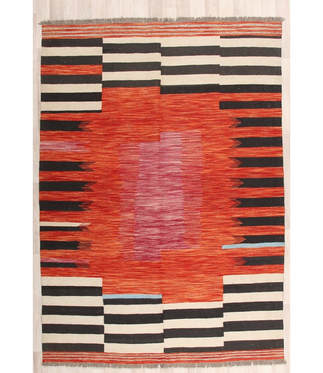 241x173 cm Handmade Afghan modern Kilim Area Rug Wool Carpet