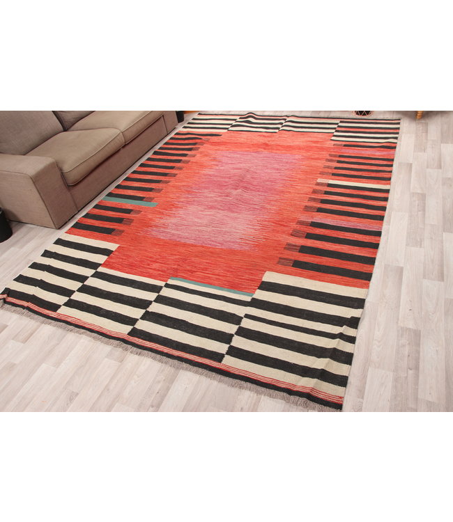 295x212cm Handmade Afghan modern Kilim Area Rug Wool Carpet