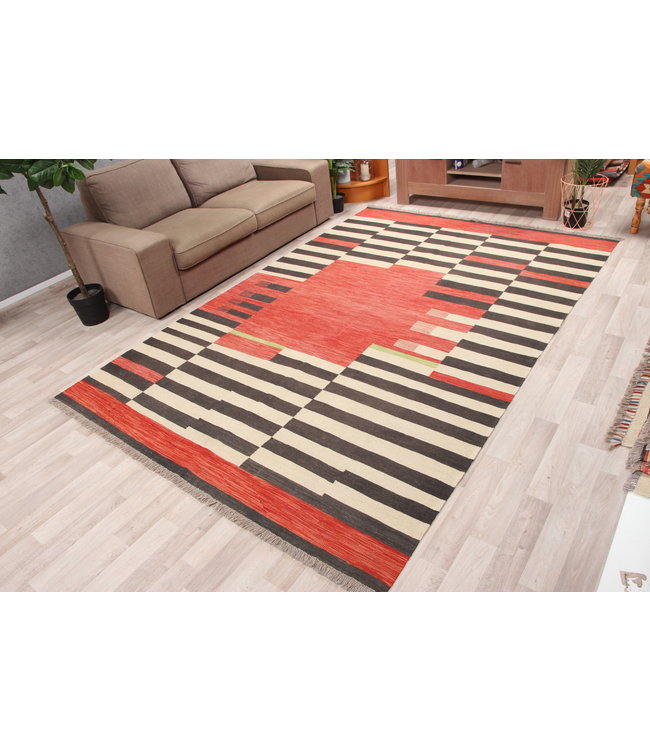 302x202cm Handmade Afghan modern Kilim Area Rug Wool Carpet