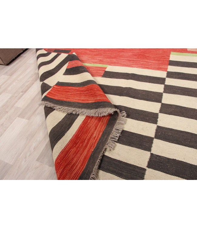 302x202 cm Handgemacht modern Wolle Kelim Teppich