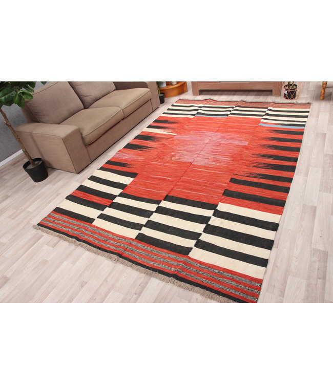 297x196cm Handmade Afghan modern Kilim Area Rug Wool Carpet