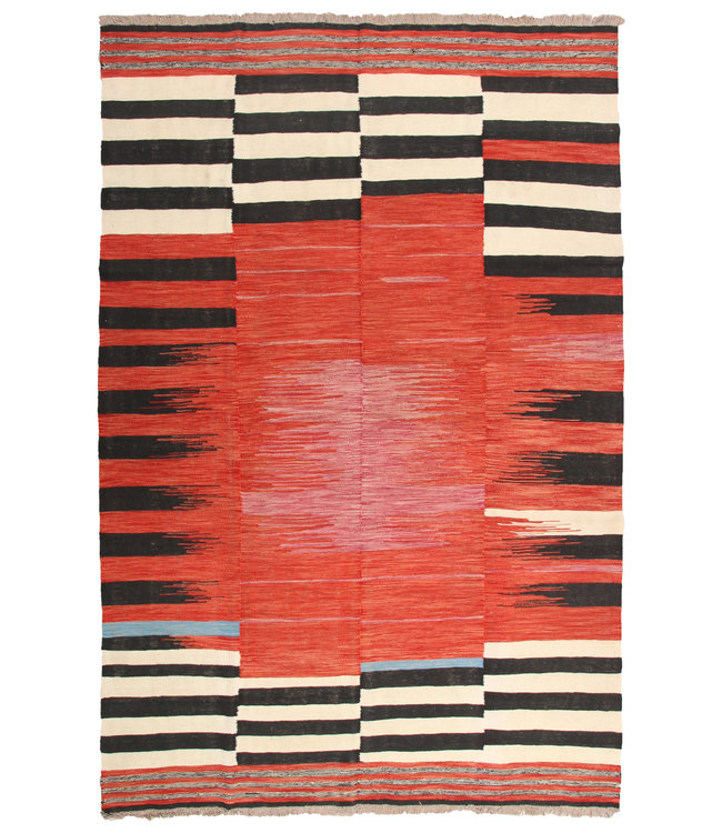 297x196cm Handmade Afghan modern Kilim Area Rug Wool Carpet
