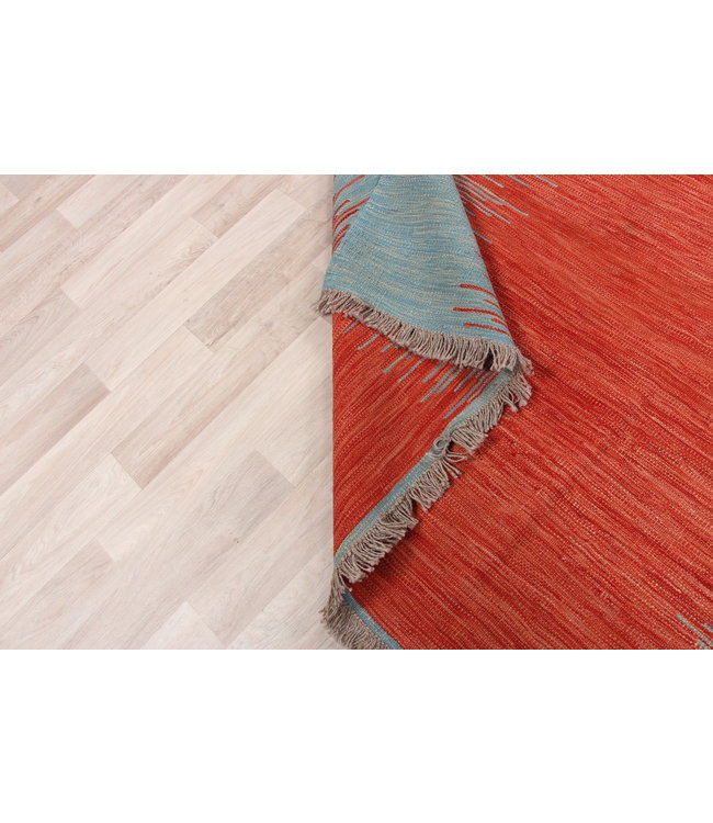 300x208 cm  Handgeweven modern Kelim Tapijt Wol