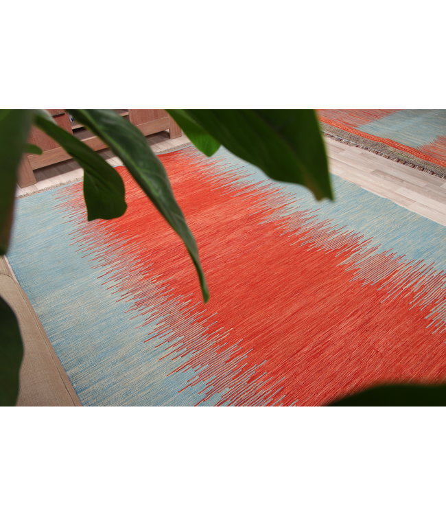 300x208 cm Handgemacht modern Wolle Kelim Teppich