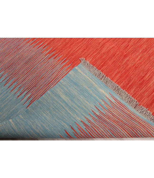 300x196 cm  Handgeweven modern Kelim Tapijt Wol