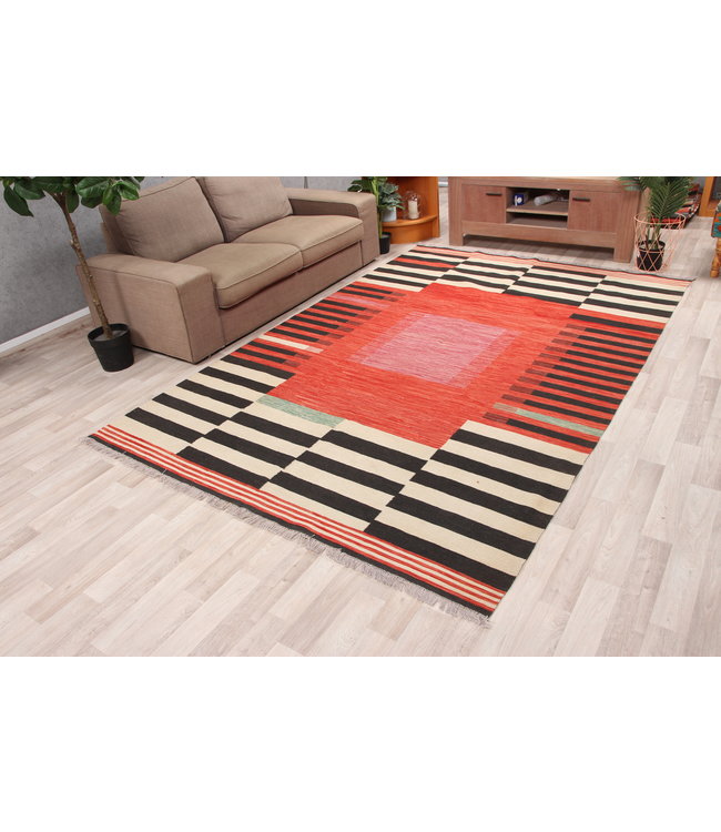 302x201 cm Handmade Afghan modern Kilim Area Rug Wool Carpet