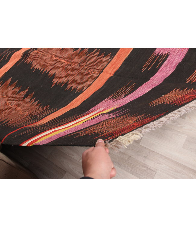 303x205 cm  Handgeweven modern Kelim Tapijt Wol