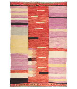 306x205  cm Handmade Afghan modern Kilim Area Rug Wool Carpet