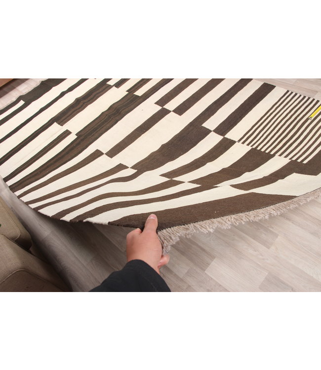 300x200cm  Handgeweven modern Kelim Tapijt Wol