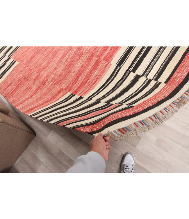 319x202 cm Handgemacht modern Wolle Kelim Teppich